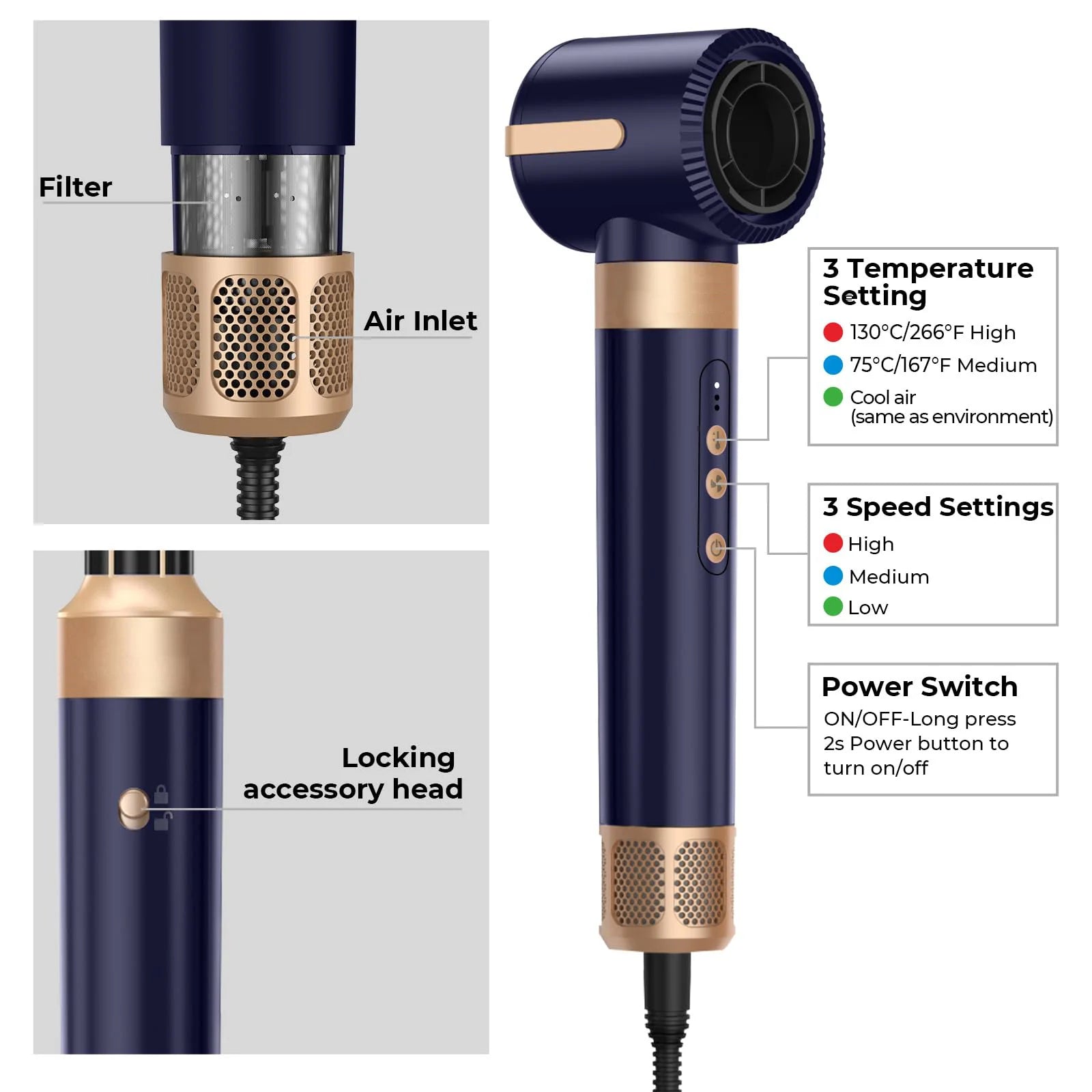 7 In 1 Hair Dryer - Nordic Ease